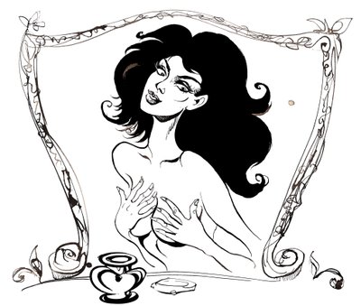 Margarita before the mirror (illustration to The Master and Margarita by Mikhail Bulgakov) by Neale Osborne